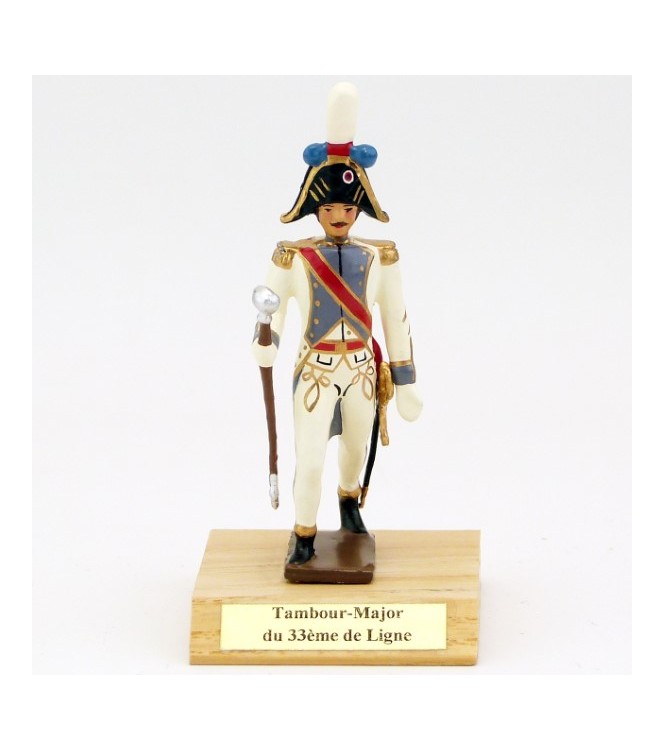 Tambour-Major du 33ème de Ligne sur socle bois