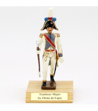 Tambour-Major du 33ème de Ligne sur socle bois