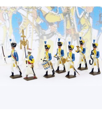 lot de 7 musiciens du 3e rgt de grenadiers (1 Tambour Major, 1 Chapeau chinois,