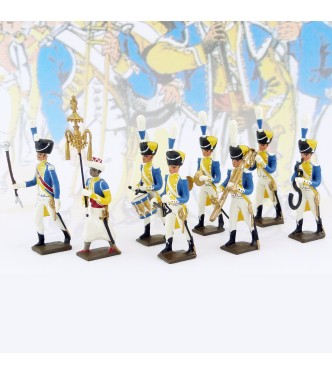 lot de 8 musiciens du 3e rgt de grenadiers (Tambour Major, Chapeau chinois, Tamb