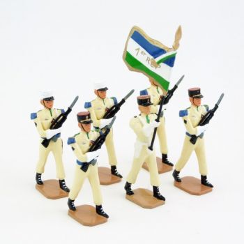 Garde au drapeau du 1er Royal Etranger de Patagonie (REP), ens. de 6 p. (S.E.A)