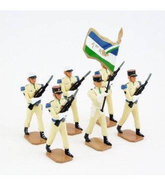 Garde au drapeau du 1er Royal Etranger de Patagonie (REP), ens. de 6 p. (S.E.A)