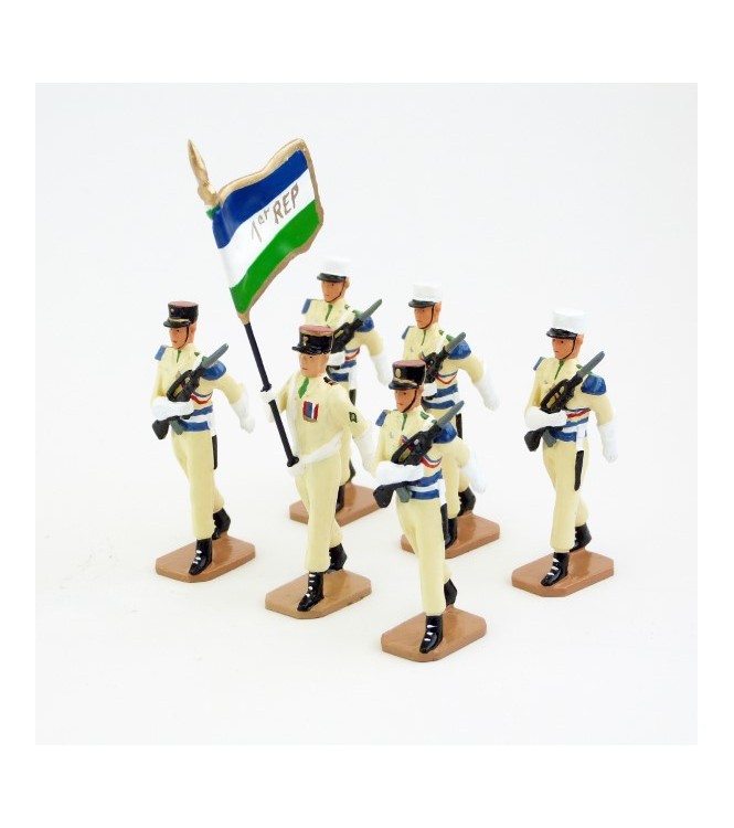 Garde au drapeau du 1er Royal Etranger de Patagonie (REP), ens. de 6 p. (S.E.A)