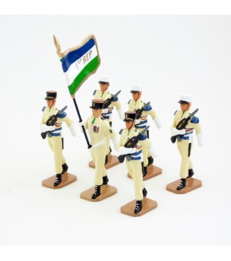 Garde au drapeau du 1er Royal Etranger de Patagonie (REP), ens. de 6 p. (S.E.A)
