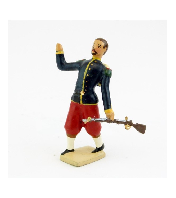 Légionnaire tombant en arrière, tête nue