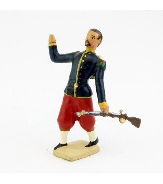 Légionnaire tombant en arrière, tête nue