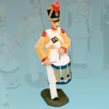 Tambour des voltigeurs, tenue jaune (grande taille, h. 14 cm)