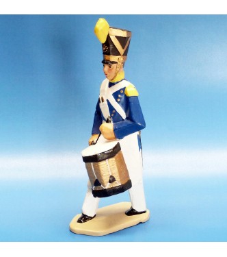 Tambour des voltigeurs, tenue bleue (grande taille, h. 14 cm)