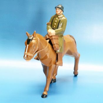Cavalier en Kaki à cheval (grande taille, h. totale 16,5 cm)