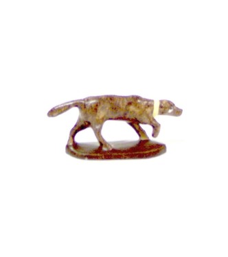Chien marron clair, collier beige
