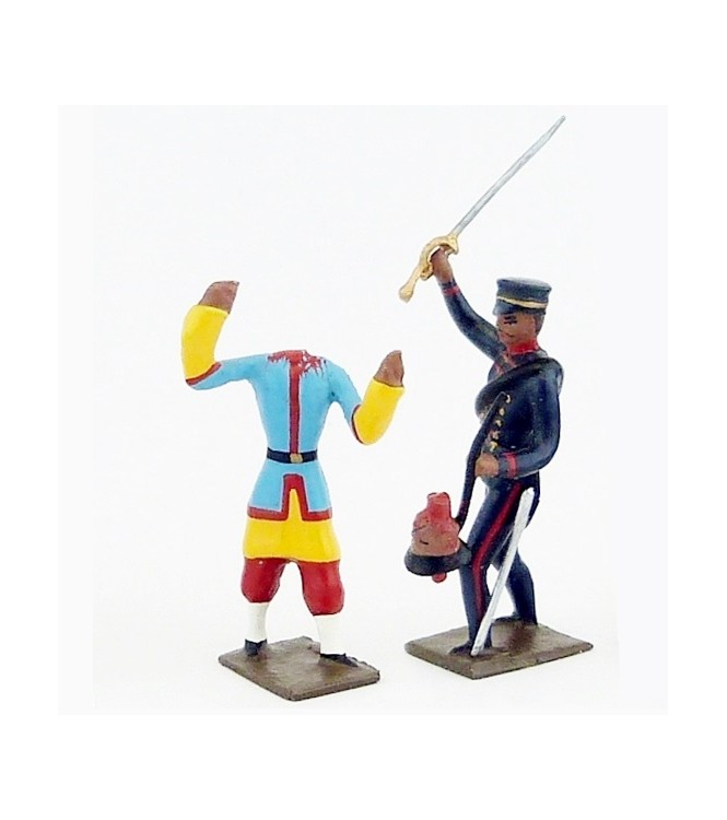 Officier japonais décapitant un chinois (guerre sino-japonaise 1894-1895)