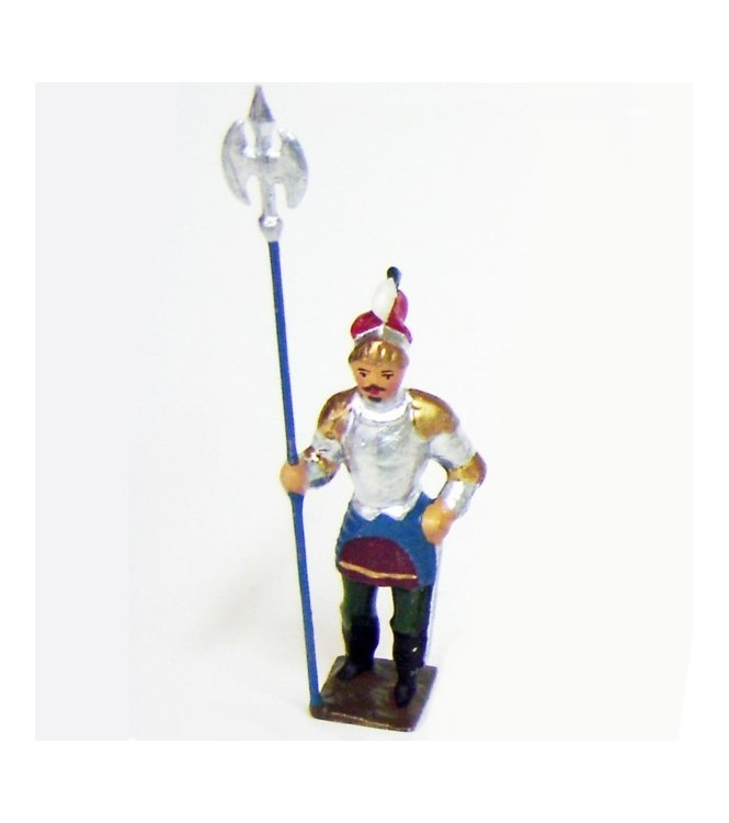 chevalier avec drapeau et bouclier