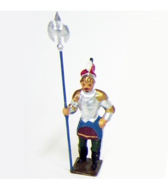 chevalier avec drapeau et bouclier