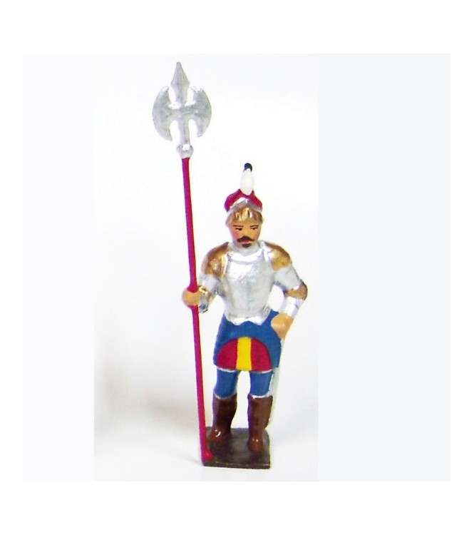 chevalier avec drapeau et bouclier