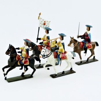 Gardes de Richelieu à cheval (1610), ensemble de 4 cavaliers