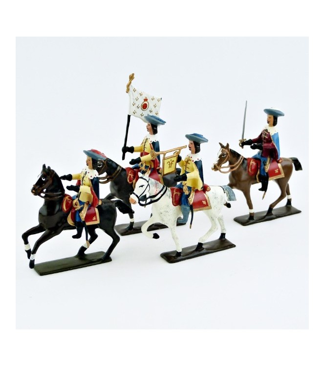 Gardes de Richelieu à cheval (1610), ensemble de 4 cavaliers