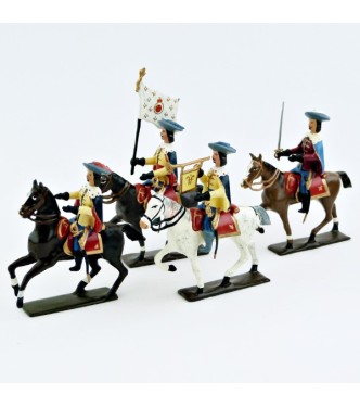 Gardes de Richelieu à cheval (1610), ensemble de 4 cavaliers