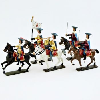 Gardes de Richelieu à cheval (1610), ensemble de 5 cavaliers