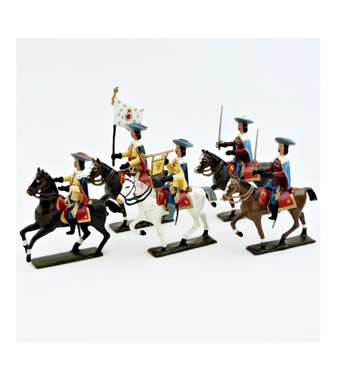 Gardes de Richelieu à cheval (1610), ensemble de 5 cavaliers