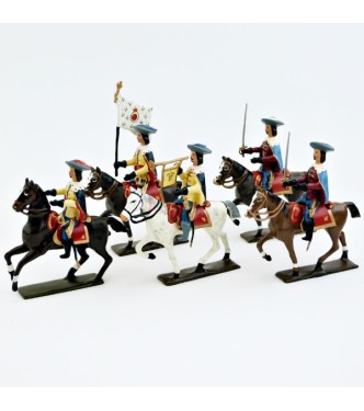 Gardes de Richelieu à cheval (1610), ensemble de 5 cavaliers