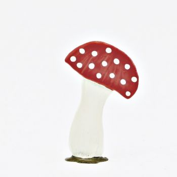 Petit champignon préhistorique (h. 55 mm) rouge