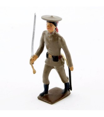 officier des annamites au défilé, tenue moutarde