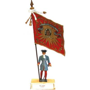 étendard de la Picardie (1680, Louis XIV) sur socle bois