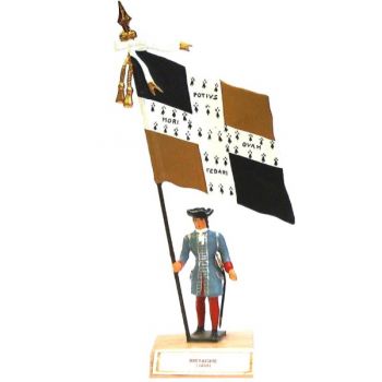 étendard de la Bretagne (1680, Louis XIV) sur socle bois