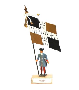 étendard de la Bretagne (1680, Louis XIV) sur socle bois