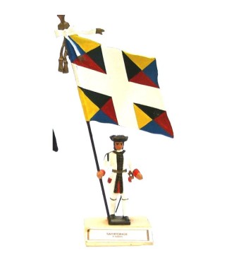 étendard de Saintonge (1680, Louis XIV) sur socle bois