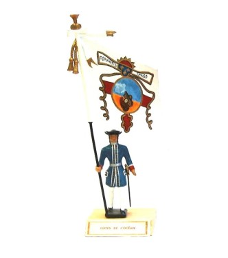 étendard des Cotes De L'Ocean (1680, Louis XIV) sur socle bois