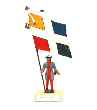 étendard de l'Amiral De France (1680, Louis XIV) sur socle bois
