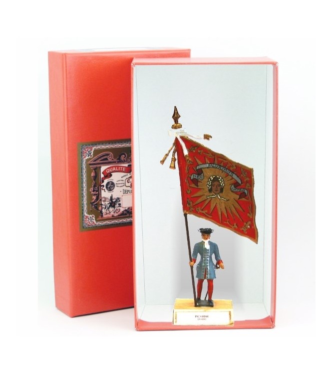 étendard de la Picardie (1680, Louis XIV) en coffret