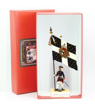 étendard du Régiment De La Dauphine (1747, Louis XV) en coffret