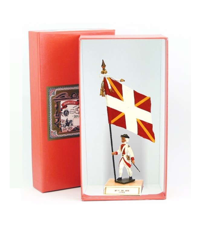 étendard du 87ème De Brie (1748, Louis XV) en coffret