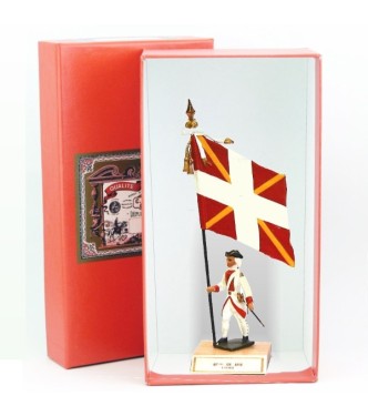 étendard du 87ème De Brie (1748, Louis XV) en coffret