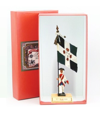 étendard du 24ème De La Reine (1749, Louis XV) en coffret