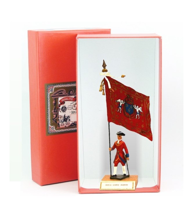 étendard Royal Garde Marine (1740, Louis XV) en coffret
