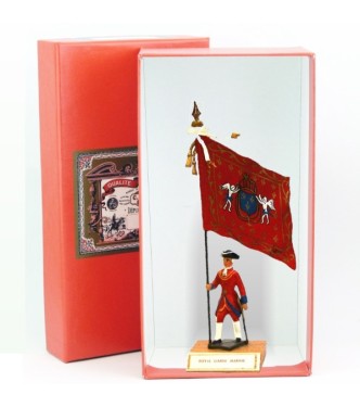 étendard Royal Garde Marine (1740, Louis XV) en coffret