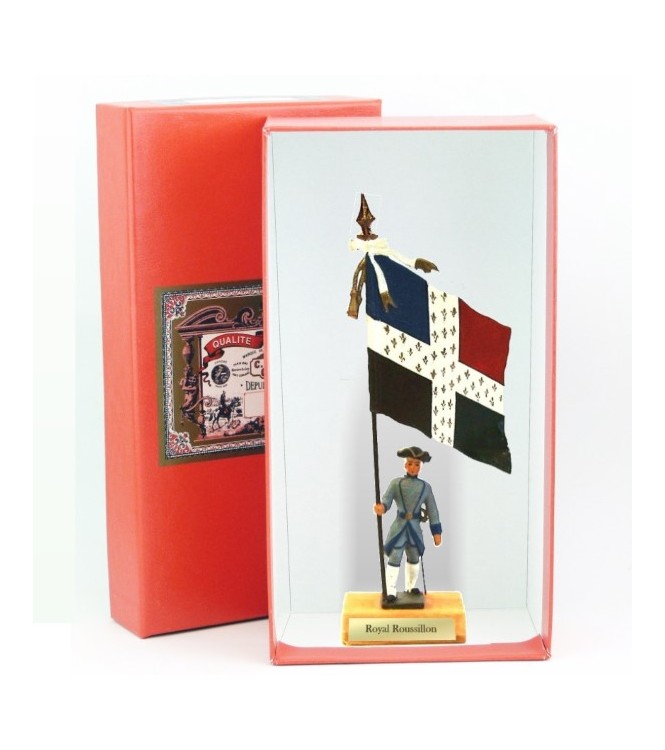 étendard du Royal Roussillon (1680, Louis XIV) en coffret