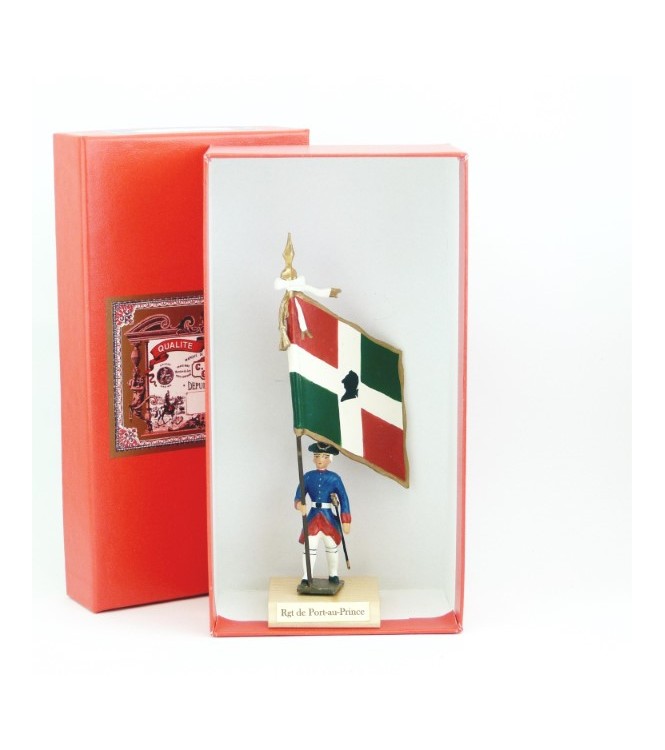 étendard du régiment de Port-au-Prince en coffret