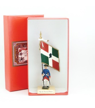 étendard du régiment de Port-au-Prince en coffret