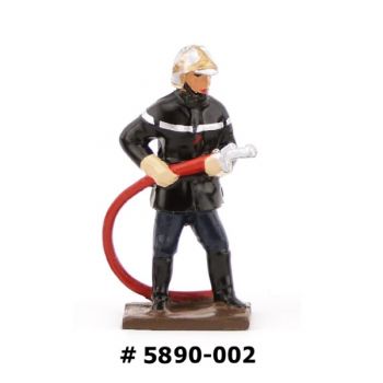 pompier avec lance à incendie (collection ''minis'' h.40 mm)