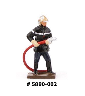 pompier avec lance à incendie (collection ''minis'' h.40 mm)