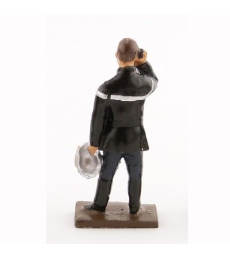 pompier au téléphone (ou talkie-walkie) (collection ''minis'' h.40 mm)