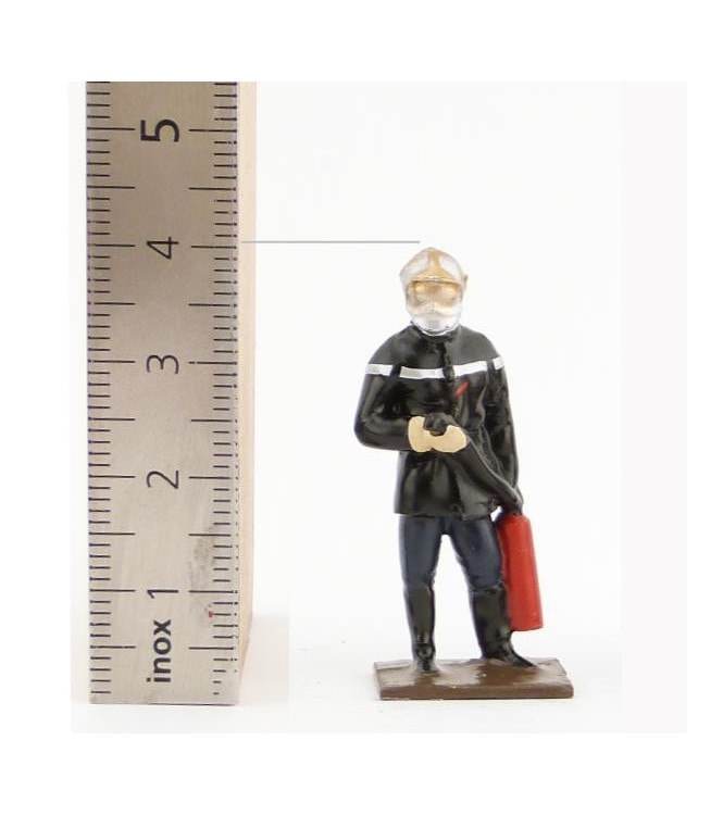 pompier avec extincteur (collection ''minis'' h.40 mm)