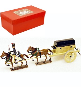 Ambulance de Larrey, 2 chevaux, en coffret rouge