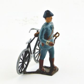 Officier Bleu Horizon, vélo dans le dos