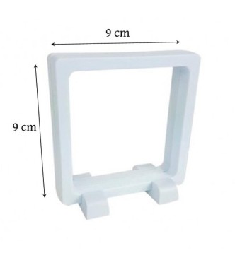 présentoir, effet suspendu, blanc 9x9 cm