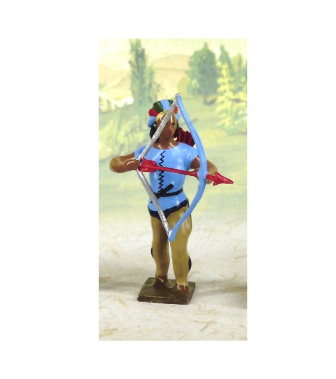 indien debout tirant à l'arc (bleu clair)